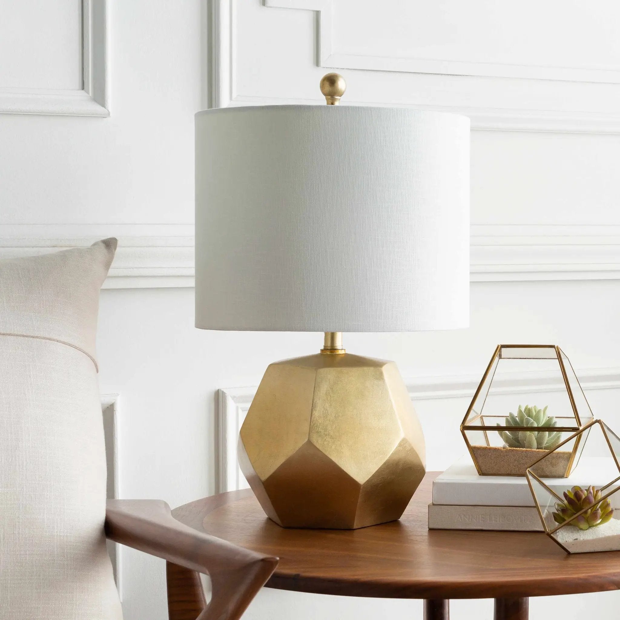 Coleford Gold Geometric Table Lamp - Clearance by Boutique Rugs