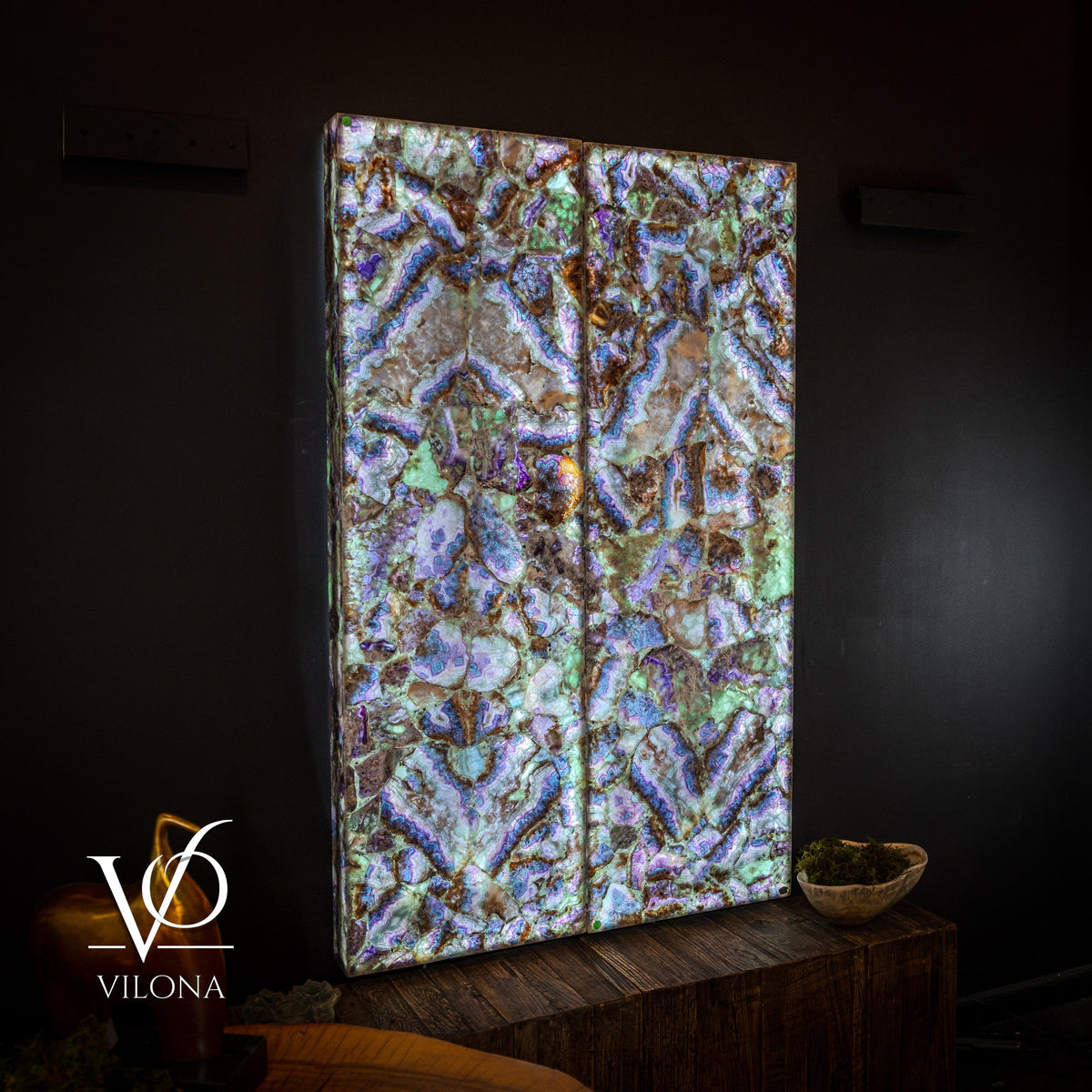 Exotic Mosaic Fluorite Crystal Wall Panels, photo 3 of 16