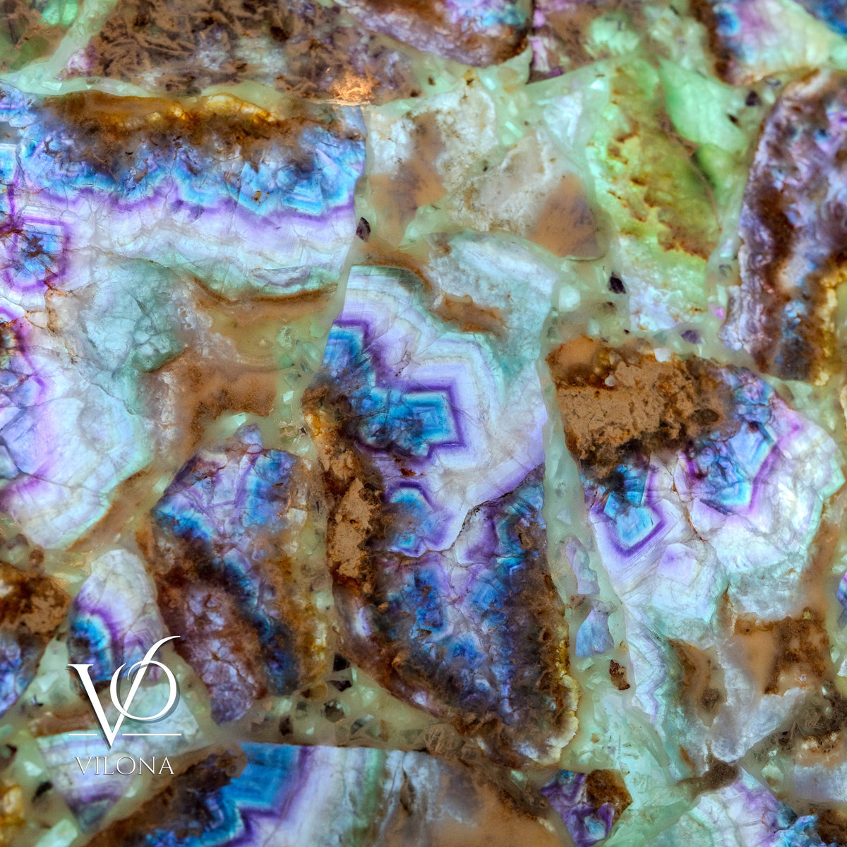 Exotic Mosaic Fluorite Crystal Wall Panels, photo 13 of 16