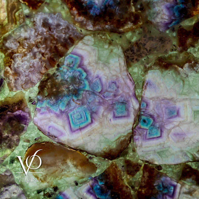 Exotic Mosaic Fluorite Crystal Wall Panels, photo 12 of 16