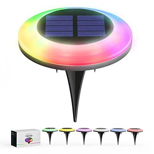 Colorize Solar Lights Color Change Ring Lights In-Ground 6 Pack by Outdoor Solar Outlet
