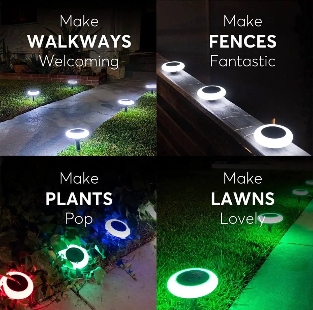 Colorize Solar Lights Color Change Ring Lights In-Ground 6 Pack by Outdoor Solar Outlet