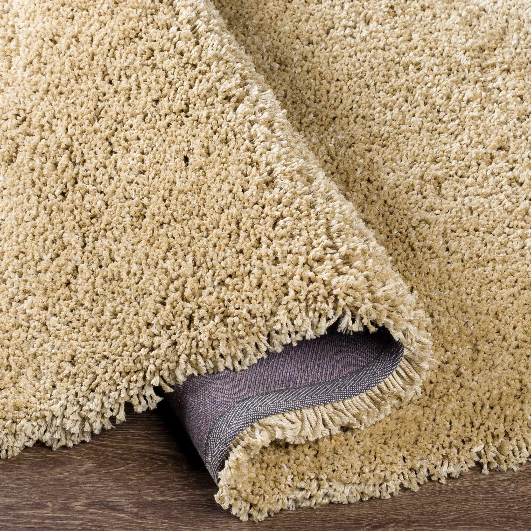 Tingly 2x3 Hand Woven Solid Cream Shag Rug - Clearance by Boutique Rugs