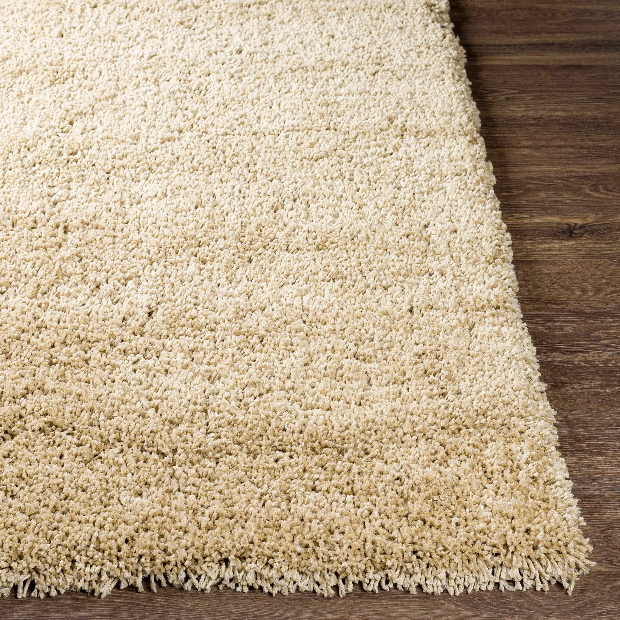 Tingly 2x3 Hand Woven Solid Cream Shag Rug - Clearance by Boutique Rugs