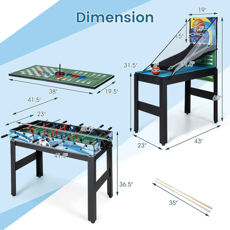 14-in-1 Combo Game Table Set Multi Game Table with Foosball by DirectDeals