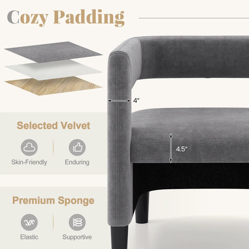 Comfy Accent Armchair with Footrest-Gray by DirectDeals