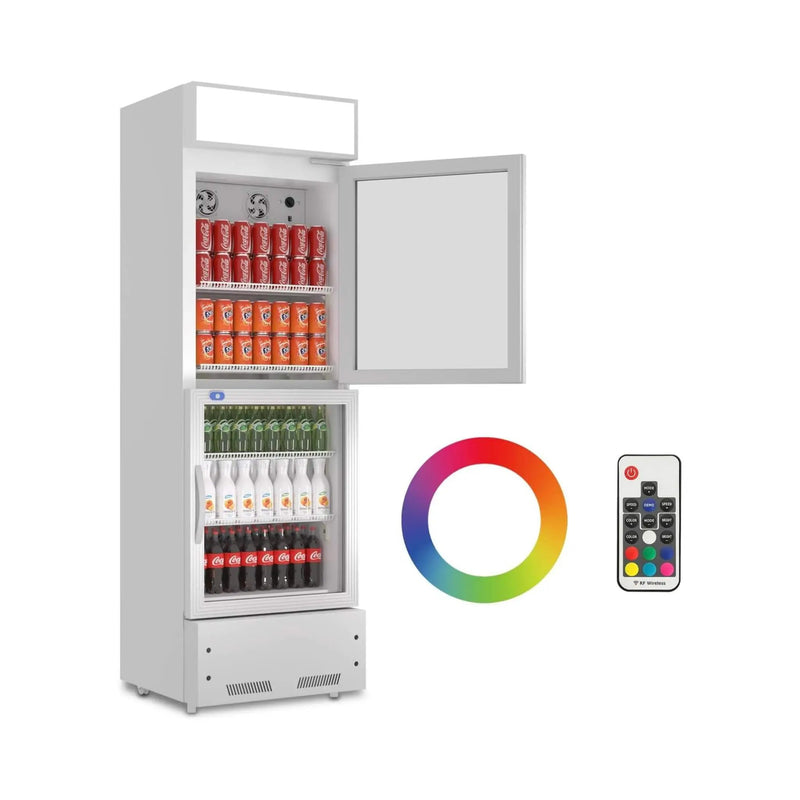 Commercial 2-Door Beverage Refrigerator Cooler With LED Lighting (SAK15896) by SAKSBY WHOLESALE