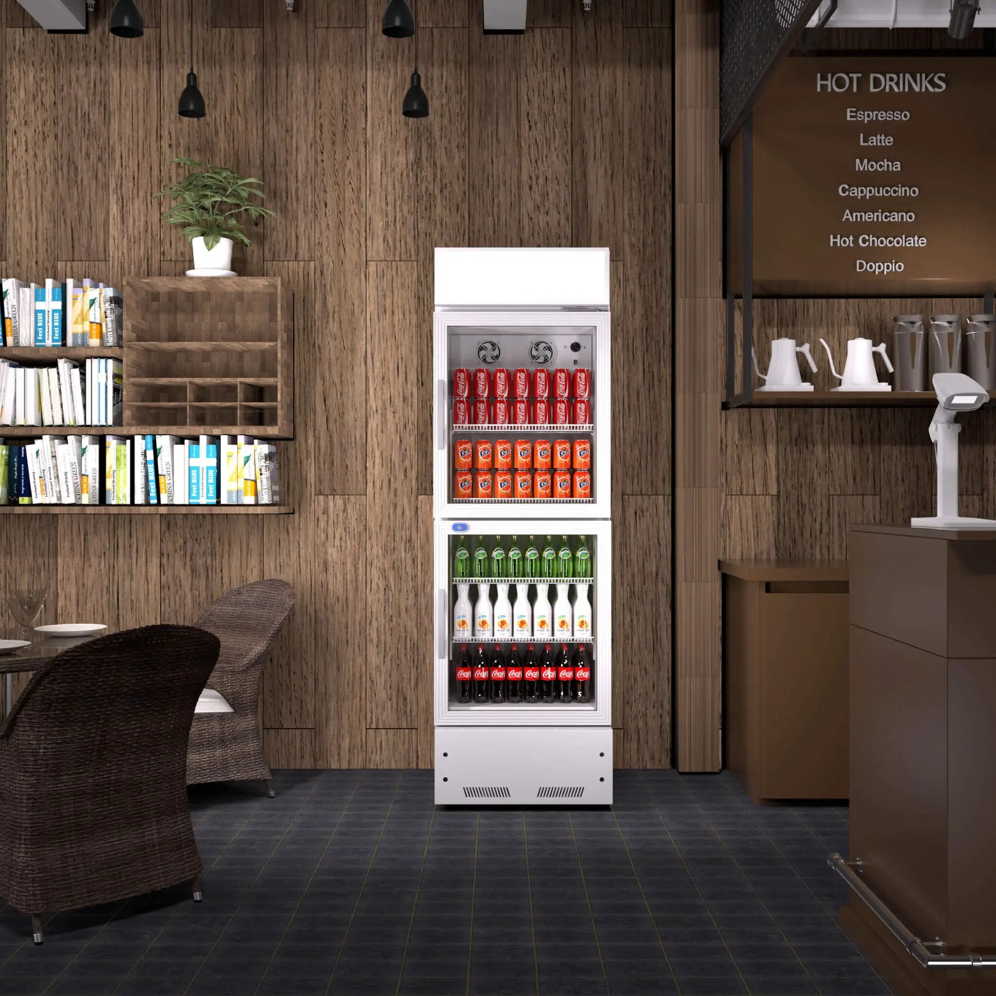 Commercial 2-Door Beverage Refrigerator Cooler With LED Lighting (SAK15896) by SAKSBY WHOLESALE