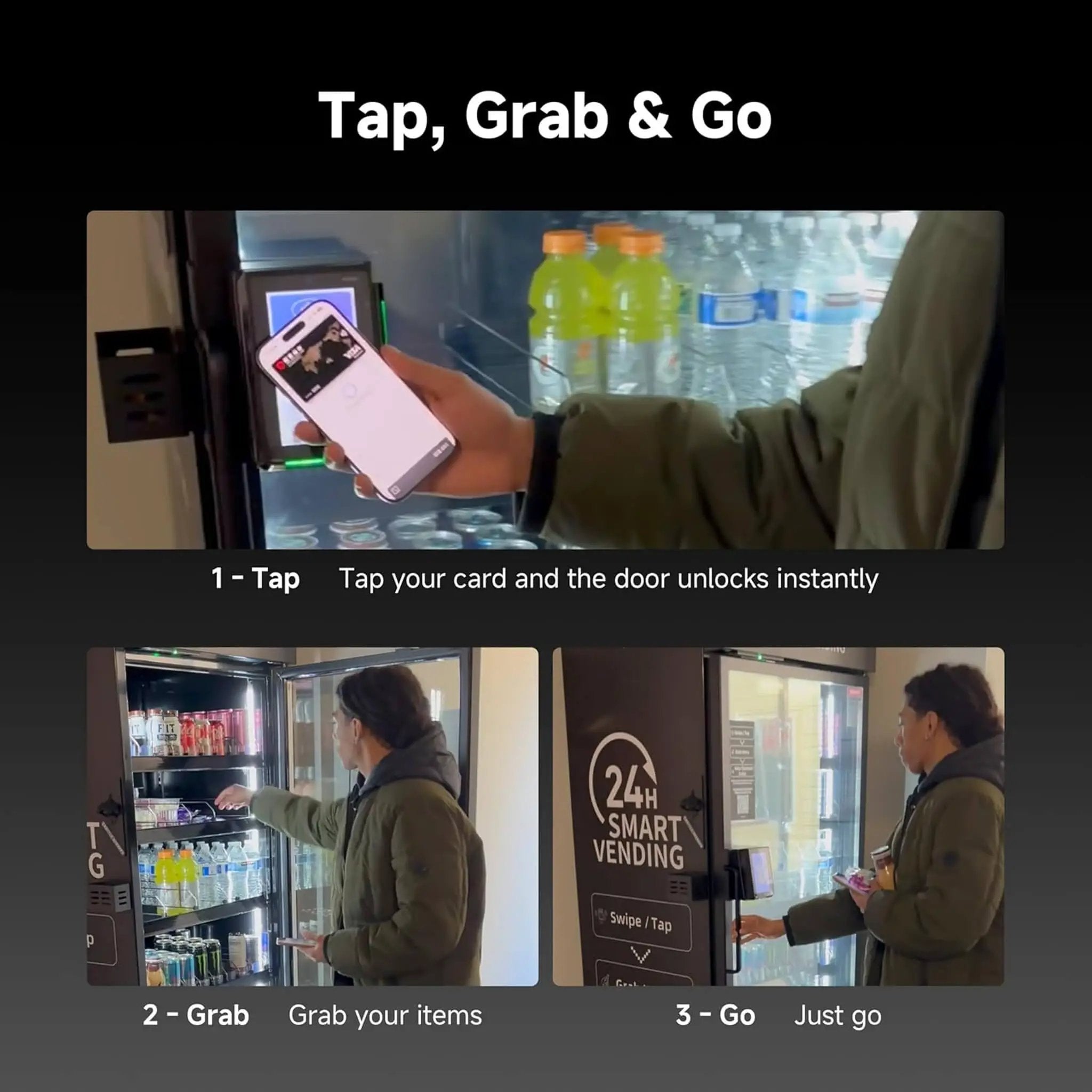 Commercial 252-Bottle AI-Powered Combo Refrigerated Vending Machine With Self-Checkout (SAK10538) by SAKSBY WHOLESALE