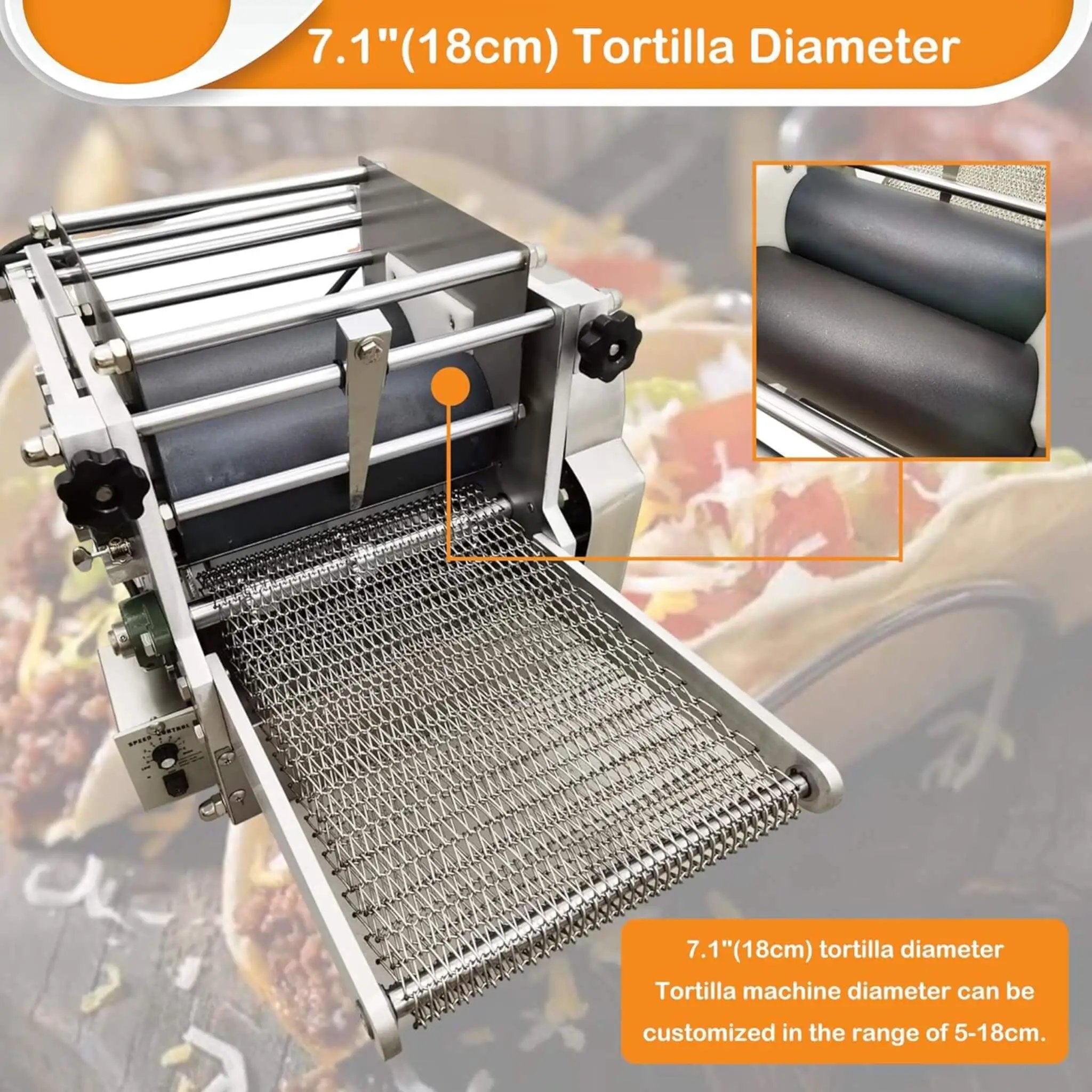 Heavy-Duty Commercial Automatic Corn Tortilla Making Machine (SAK60513) by SAKSBY WHOLESALE