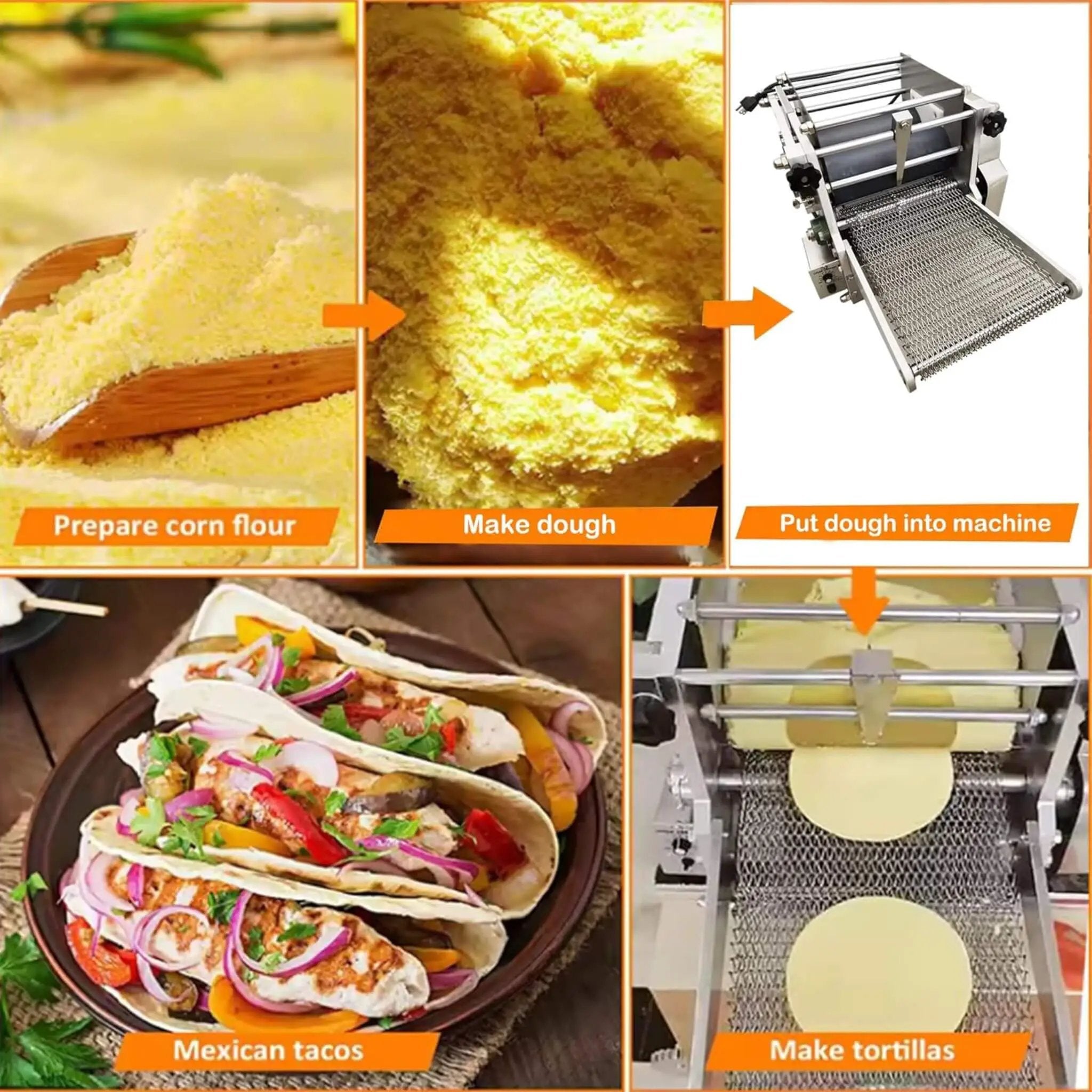 Heavy-Duty Commercial Automatic Corn Tortilla Making Machine (SAK60513) by SAKSBY WHOLESALE