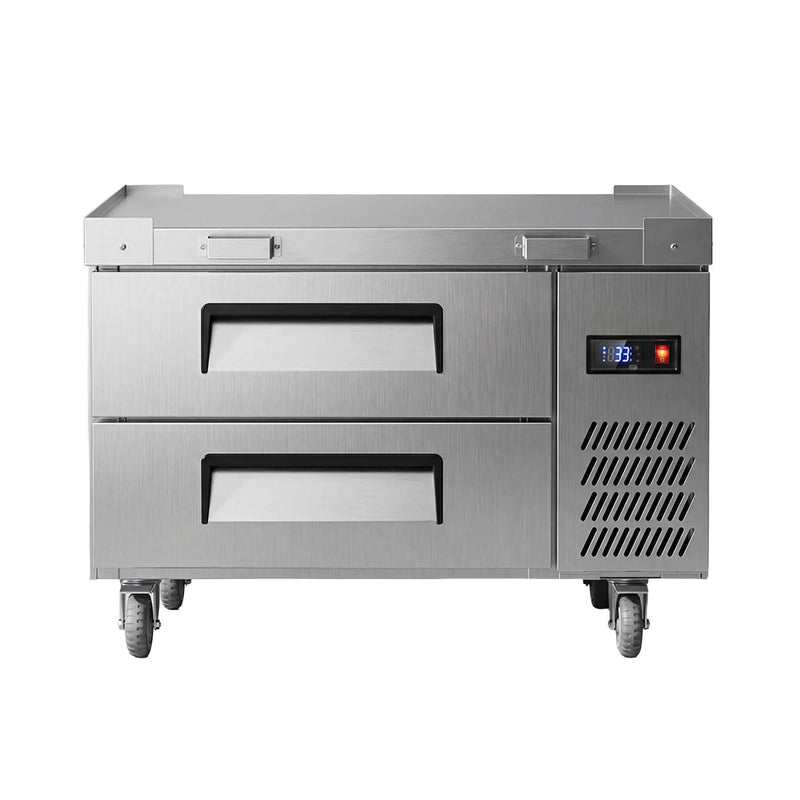 Commercial Double Drawer Undercounter Worktop Fridge With Chef Base & Wheels (SAK80596) by SAKSBY WHOLESALE