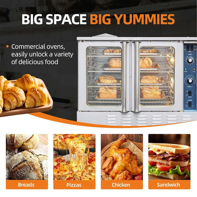 Commercial Full-Size Natural Gas/Propane Double-Stacked Convection Oven (SAK60914) by SAKSBY WHOLESALE
