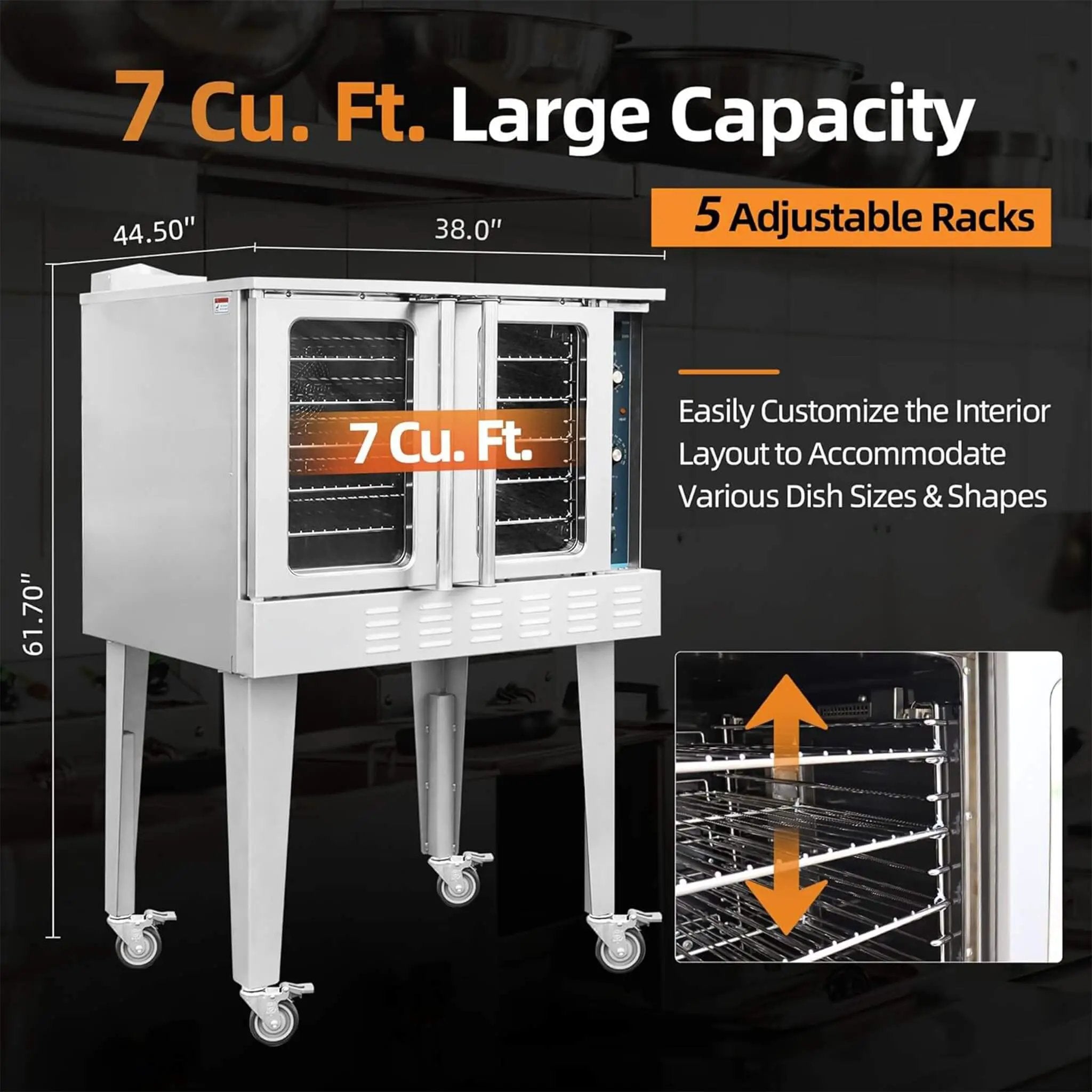 Commercial Full-Size Natural Gas/Propane Single-Deck Convection Oven (SAK87125) by SAKSBY WHOLESALE
