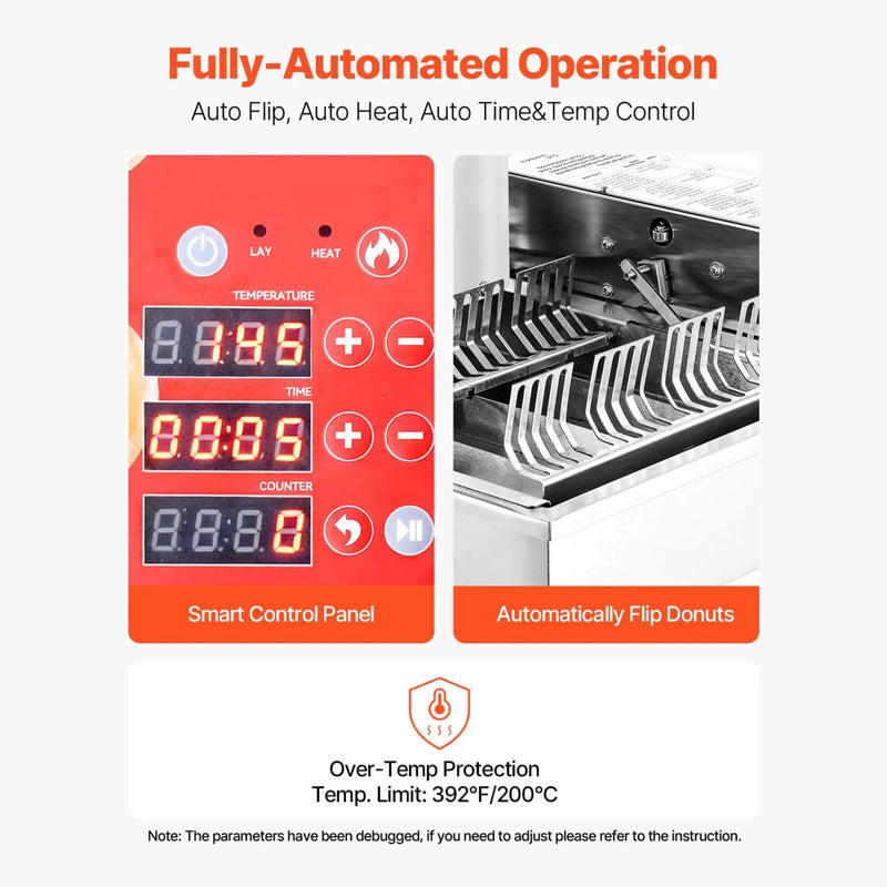 Commercial Fully-Automatic 4-Row Stainless Steel Donut Maker Machine (SAK96740) by SAKSBY WHOLESALE