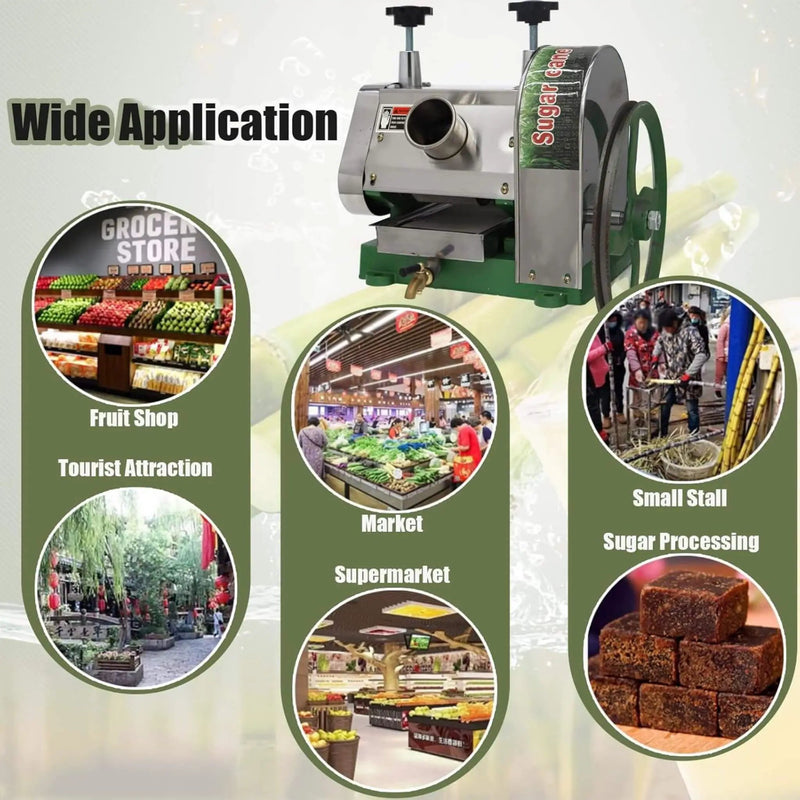 Heavy-Duty Commercial Manual Stainless Steel Sugar Cane Juicer (SAK81426) by SAKSBY WHOLESALE