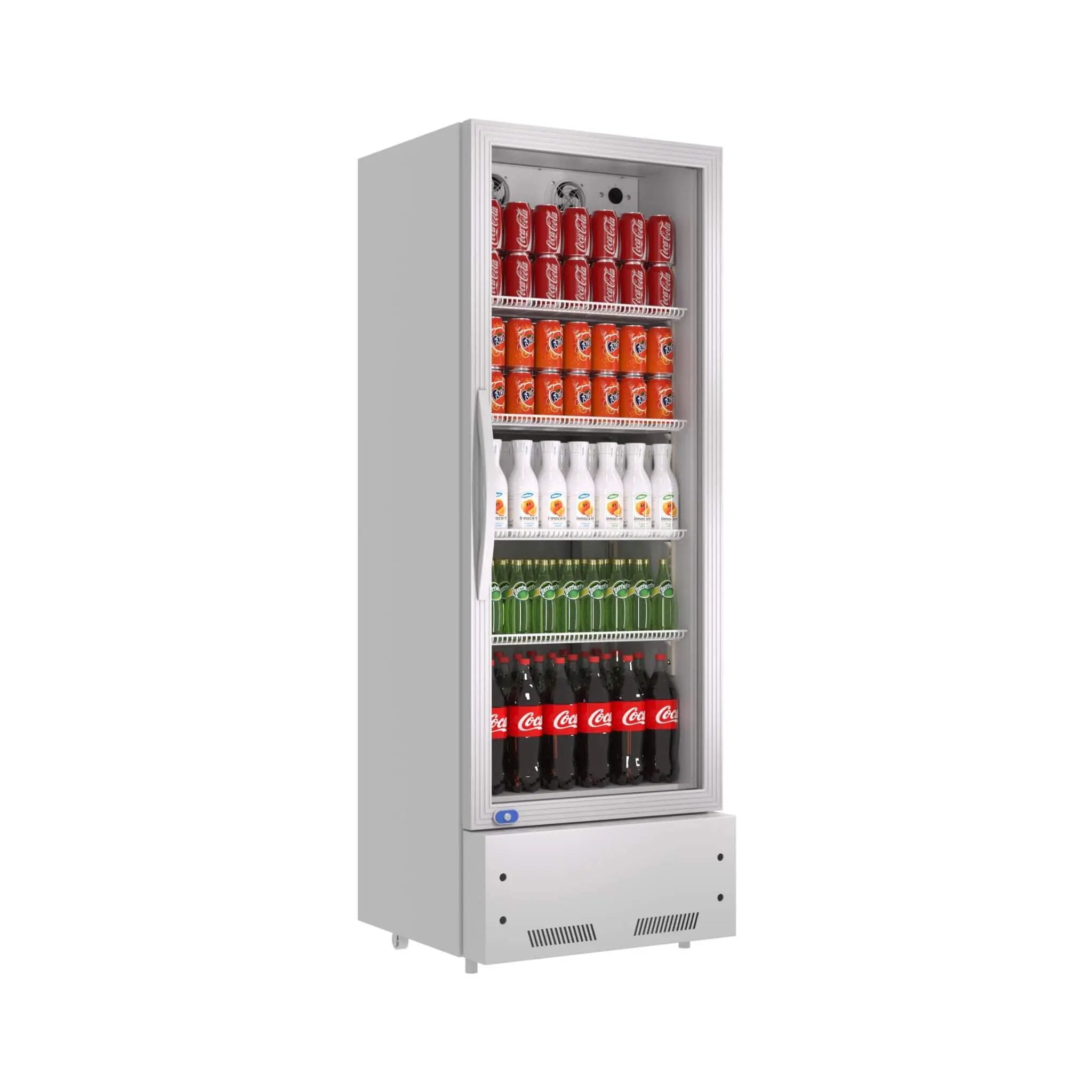 Commercial Single Glass Door Upright Beverage Cooler Refrigerator With LED Lighting (SAK24713) by SAKSBY WHOLESALE
