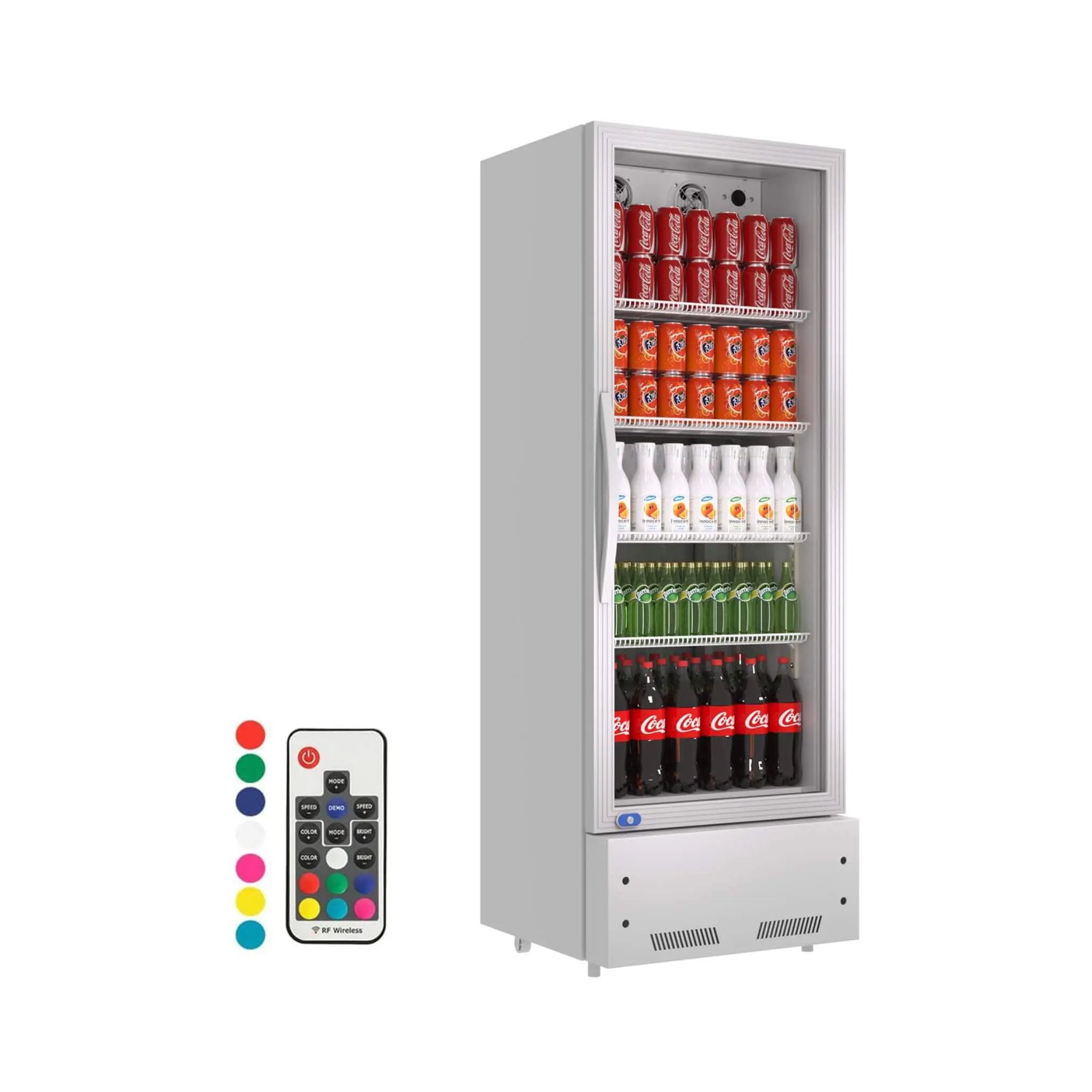 Commercial Single Glass Door Upright Beverage Cooler Refrigerator With LED Lighting (SAK24713) by SAKSBY WHOLESALE