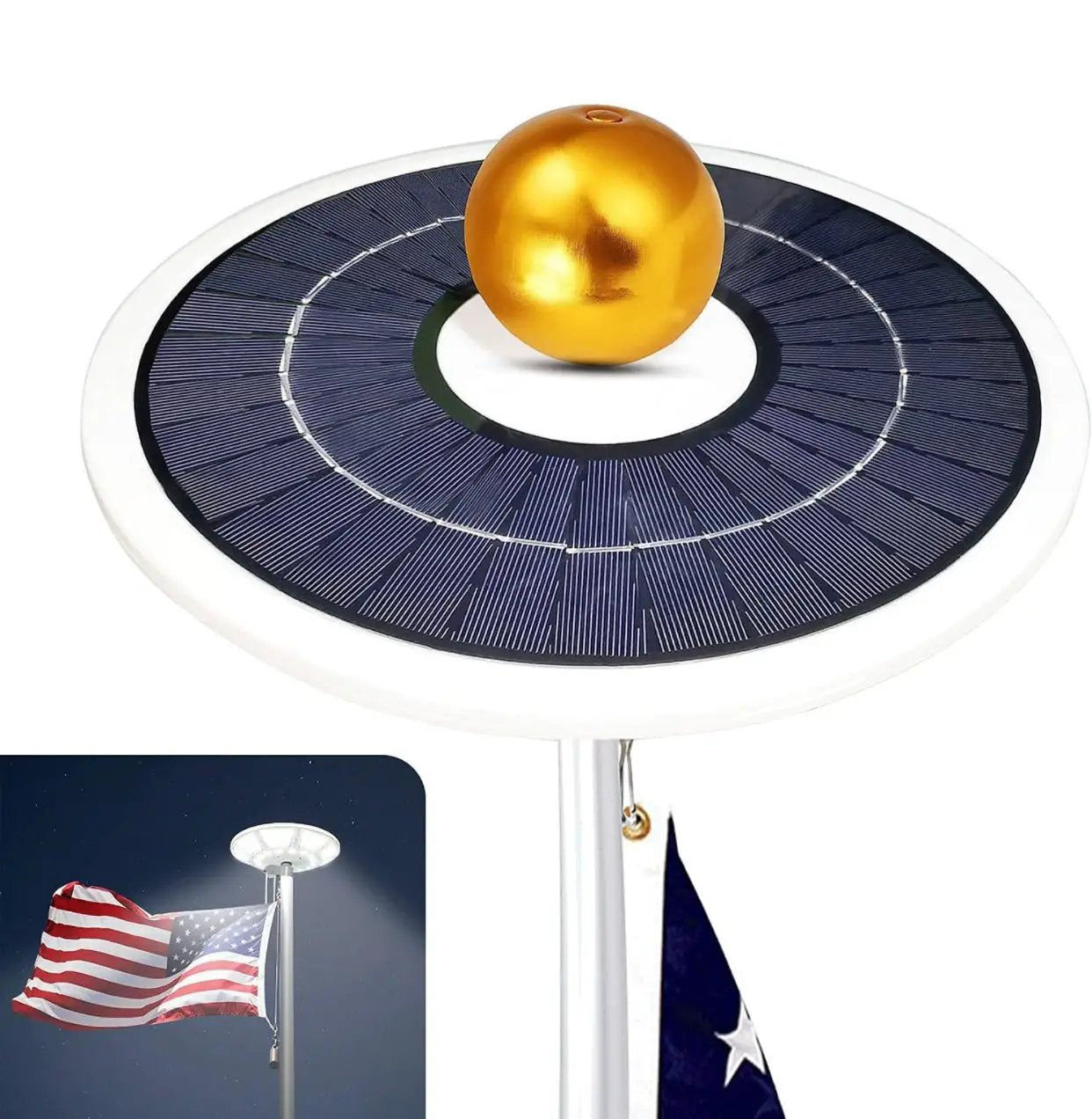 Commercial Solar Flag Pole Light Outdoor Dusk to Dawn, 266 led Light, 4200lm Super Bright by Outdoor Solar Outlet