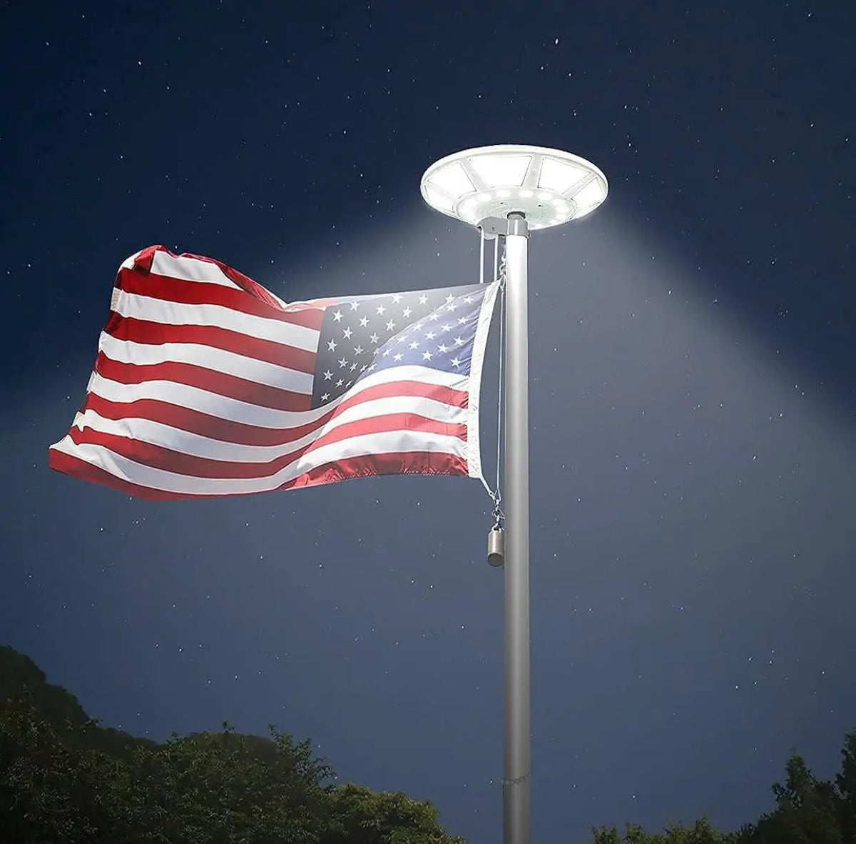 Commercial Solar Flag Pole Light Outdoor Dusk to Dawn, 266 led Light, 4200lm Super Bright by Outdoor Solar Outlet