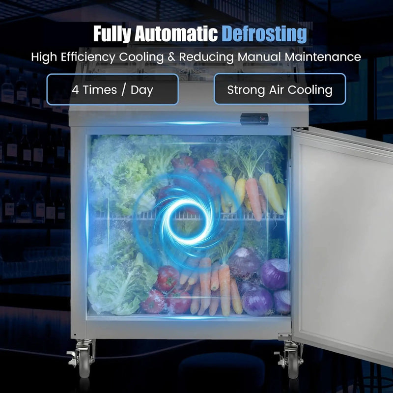 Commercial Stainless Steel Sandwich Prep Table Refrigerator (SAK19586) by SAKSBY WHOLESALE