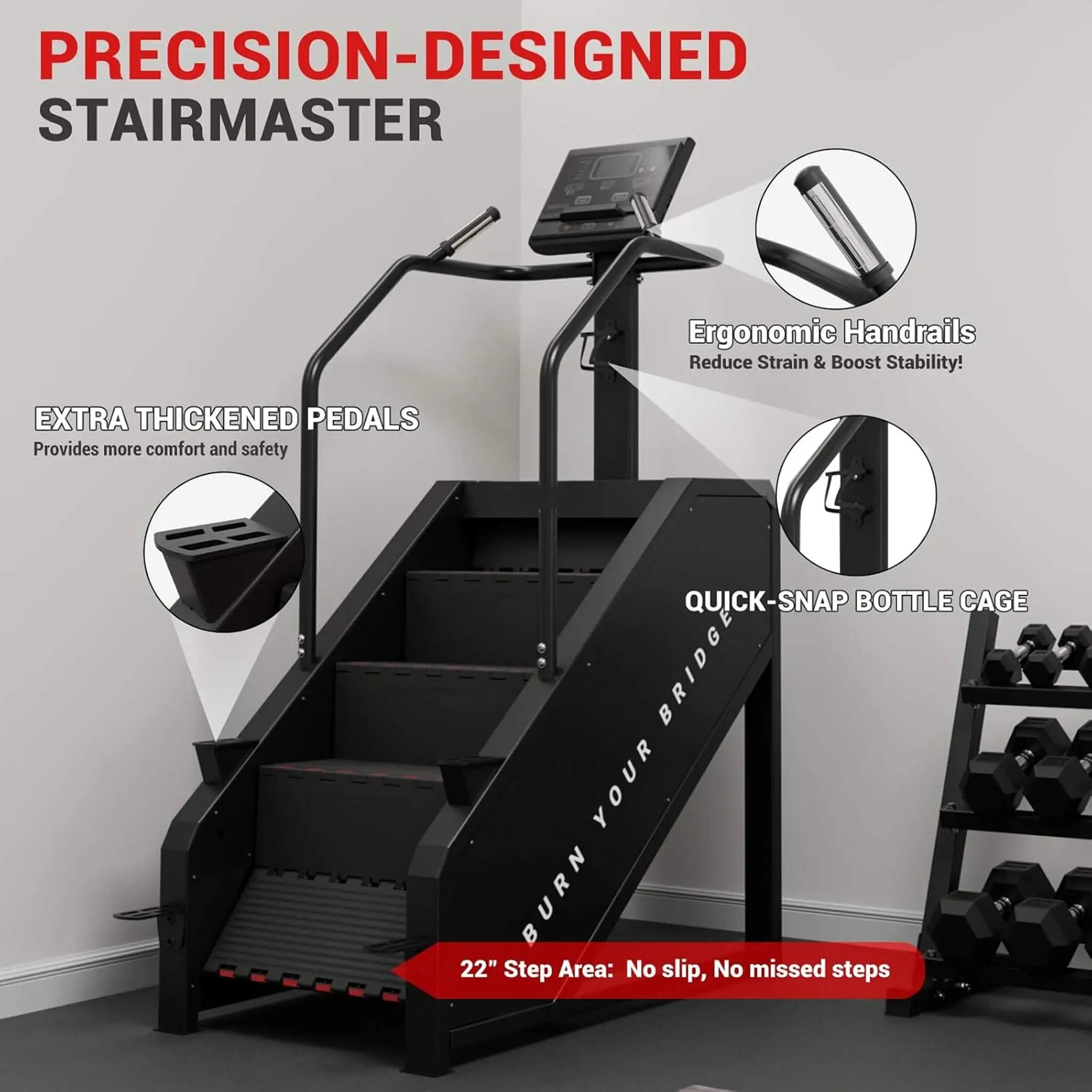 Rovix Commercial Stair Stepper With LED Display And 15 Resistance Levels (SAK91837) by SAKSBY WHOLESALE