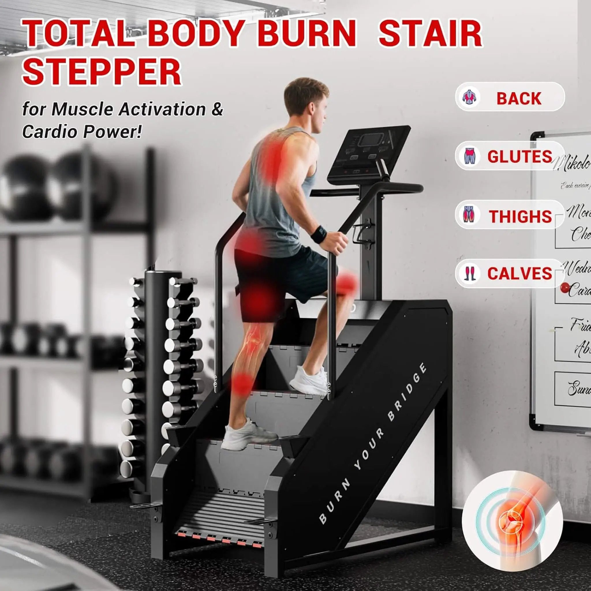 Rovix Commercial Stair Stepper With LED Display And 15 Resistance Levels (SAK91837) by SAKSBY WHOLESALE
