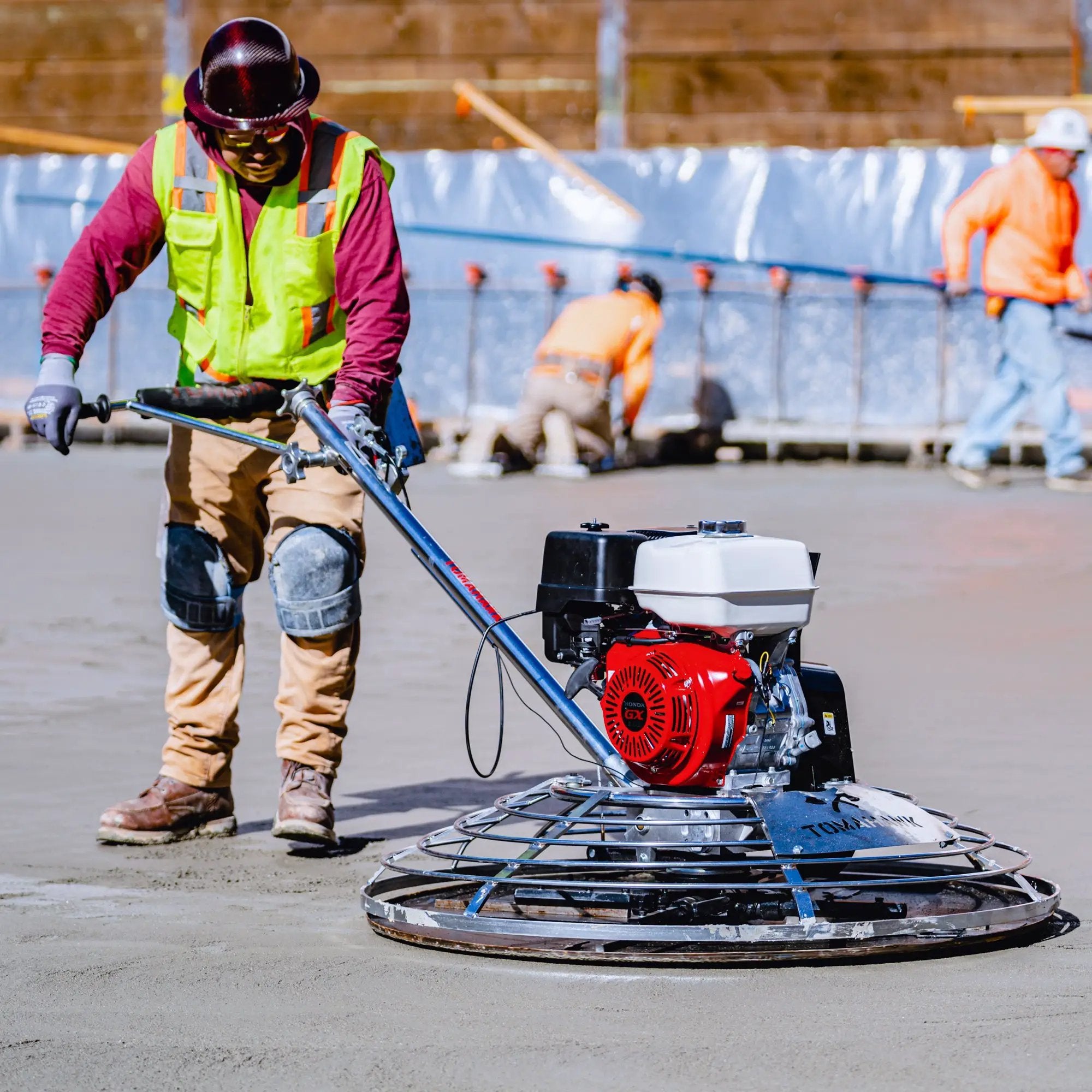 46" Concrete Power Trowel 8.5HP Honda Combo Blades and Float Pan Cement Finishing Tool by Tomahawk Power