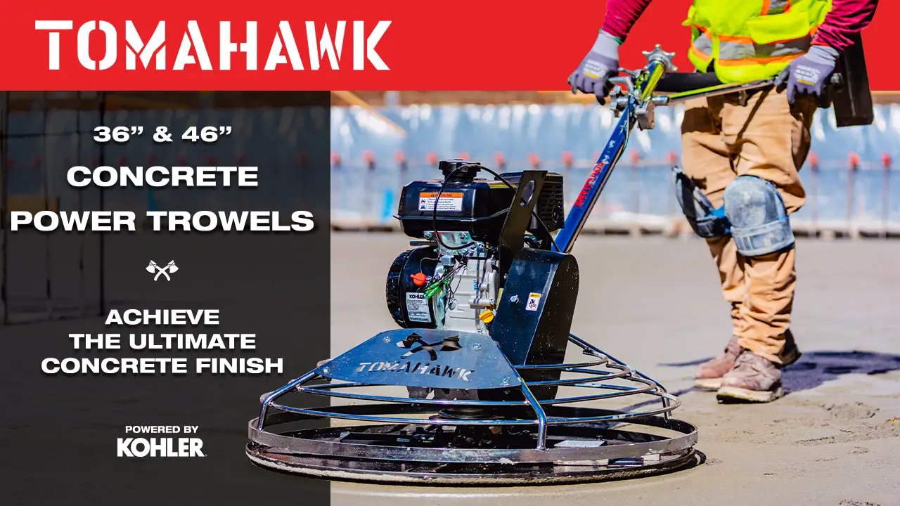 36" Concrete Power Trowel 6HP Kohler Float Pan Screed Edge Cement Finishing Tool by Tomahawk Power