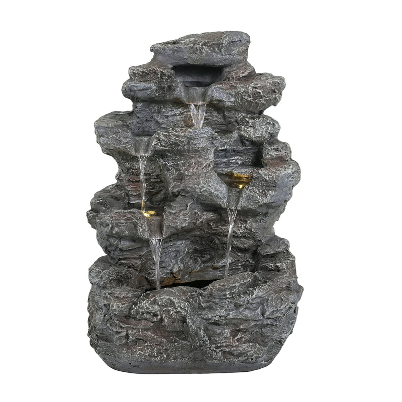 Concrete Rock Waterfall Fountain Outdoor with LED 5 Tier, photo 3 of 5