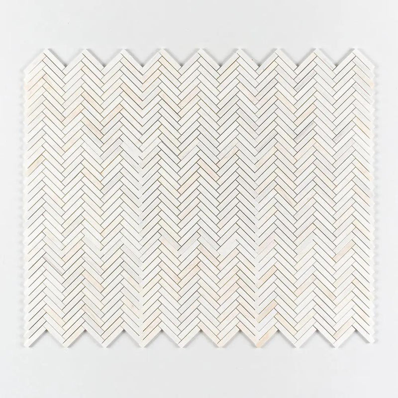 Confetti Honed Herringbone 5/8x3 Marble Mosaics 10 7/16x12 13/16 by Stonetiledepot
