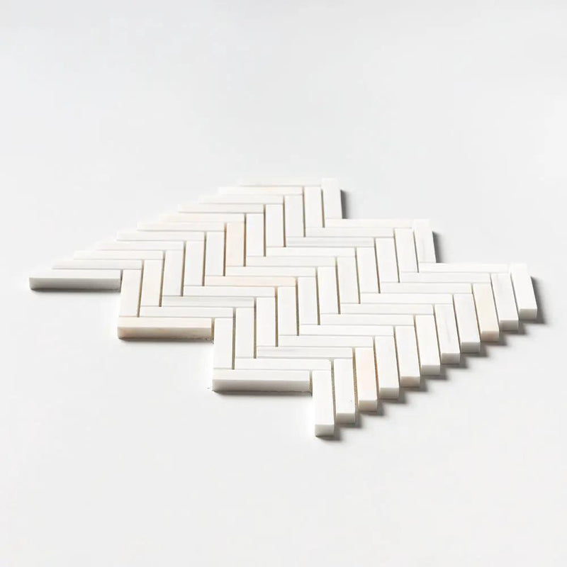 Confetti Honed Herringbone 5/8x3 Marble Mosaics 10 7/16x12 13/16 by Stonetiledepot