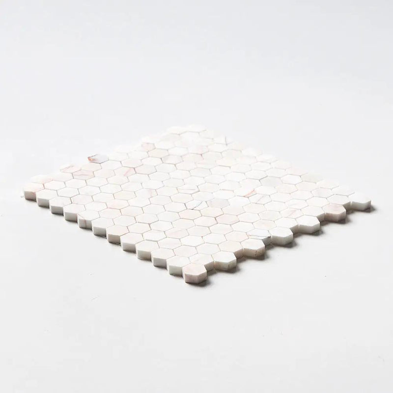 Confetti Honed Hexagon Marble Mosaics 11 5/8x12 3/8 by Stonetiledepot