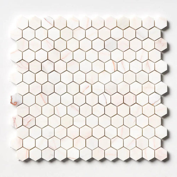 Confetti Honed Hexagon Marble Mosaics 11 5/8x12 3/8