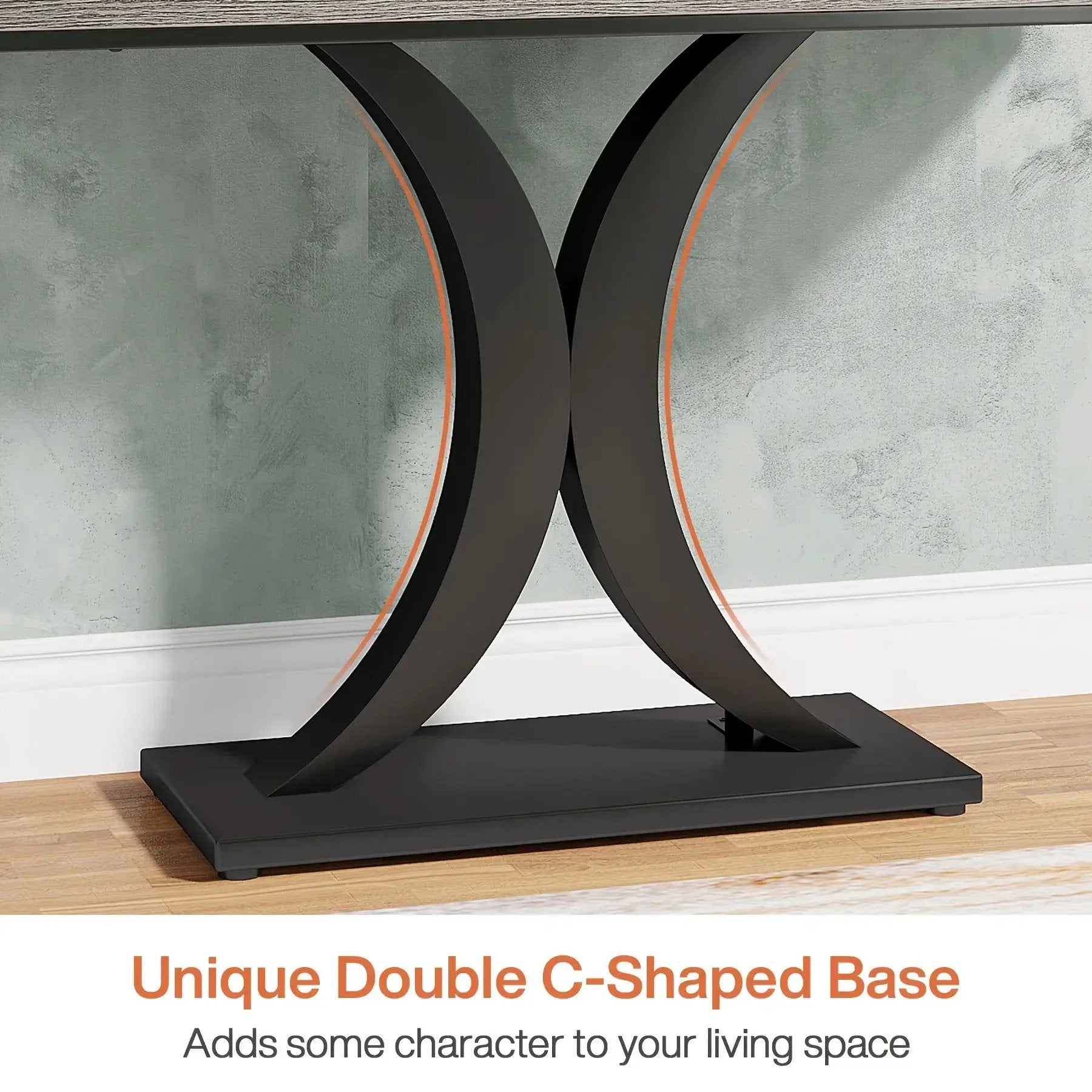 Console Table - Geometric Gray 40 Inch by House Of Avana