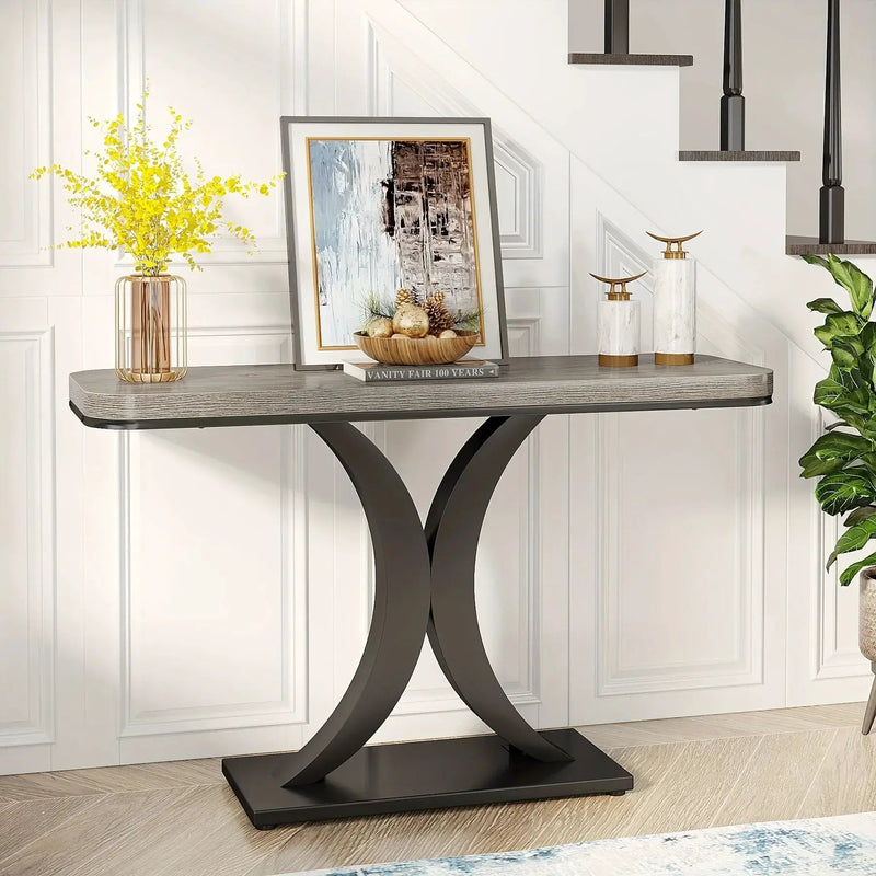 Console Table - Geometric Gray 40 Inch by House Of Avana