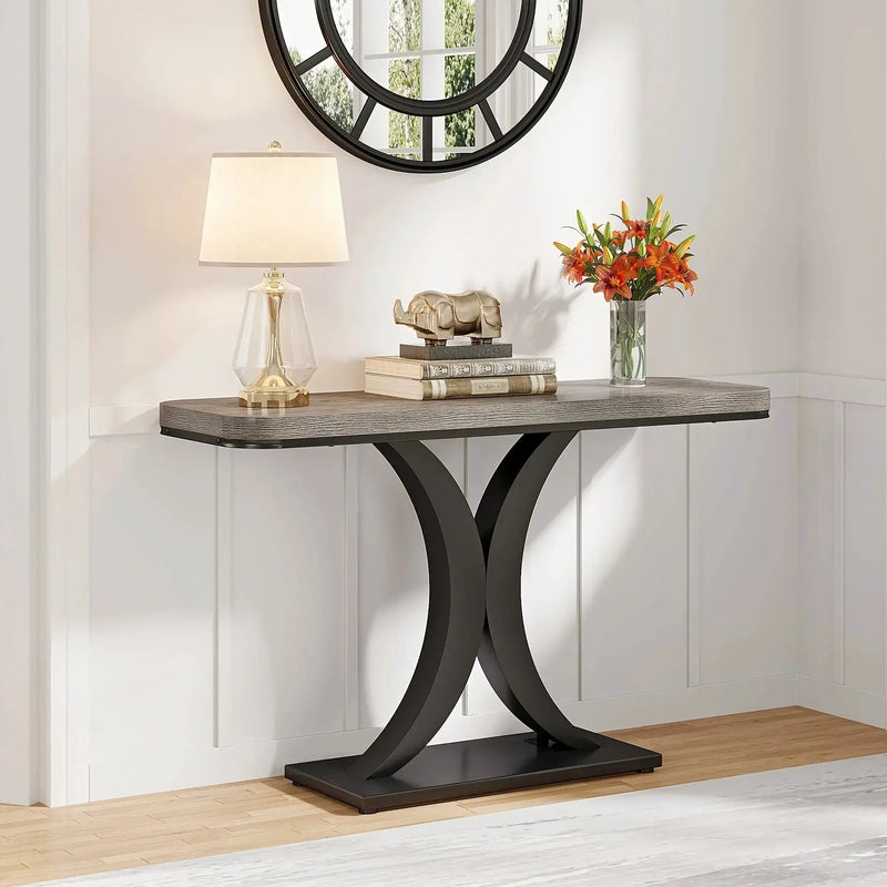 Console Table - Geometric Gray 40 Inch by House Of Avana