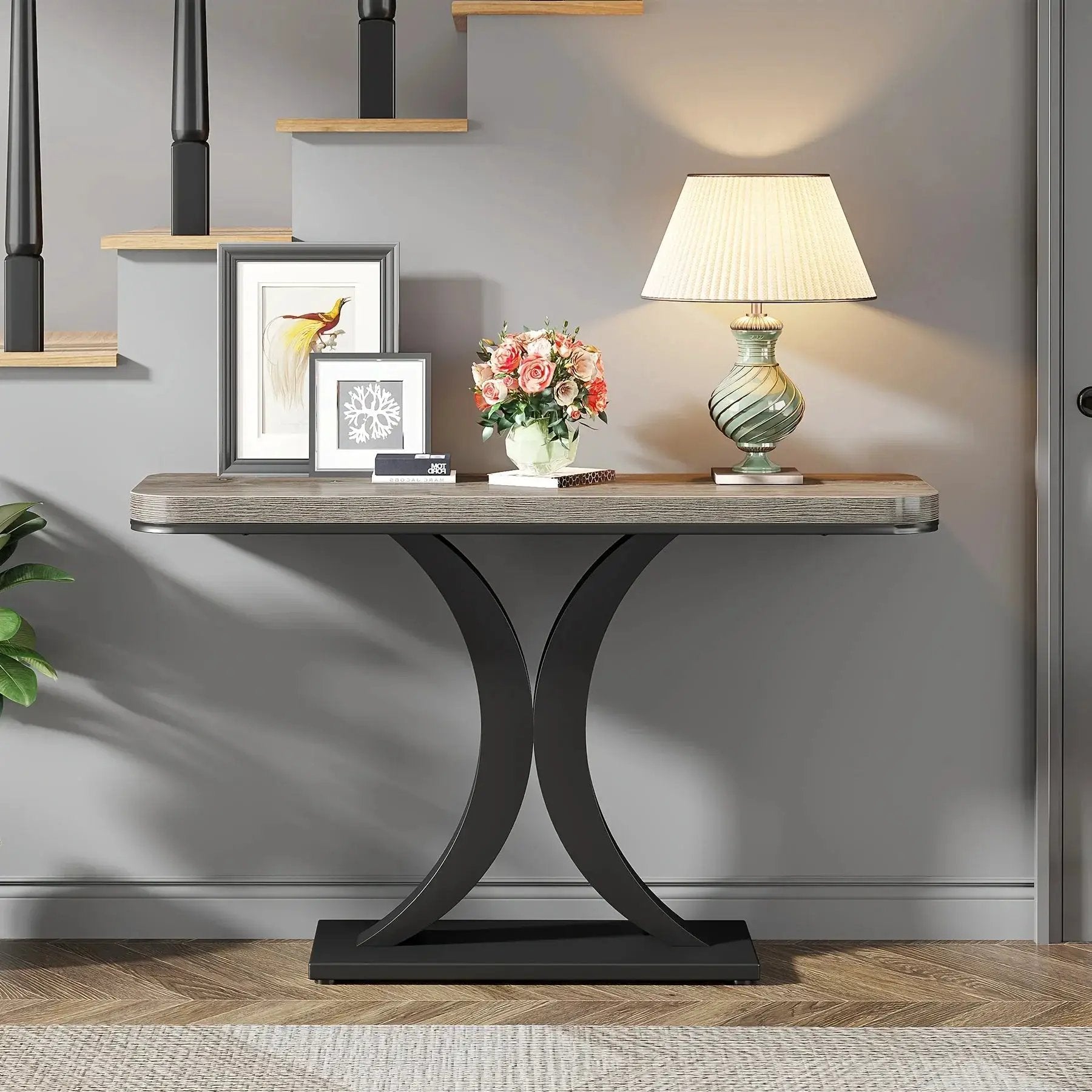 Console Table - Geometric Gray 40 Inch by House Of Avana