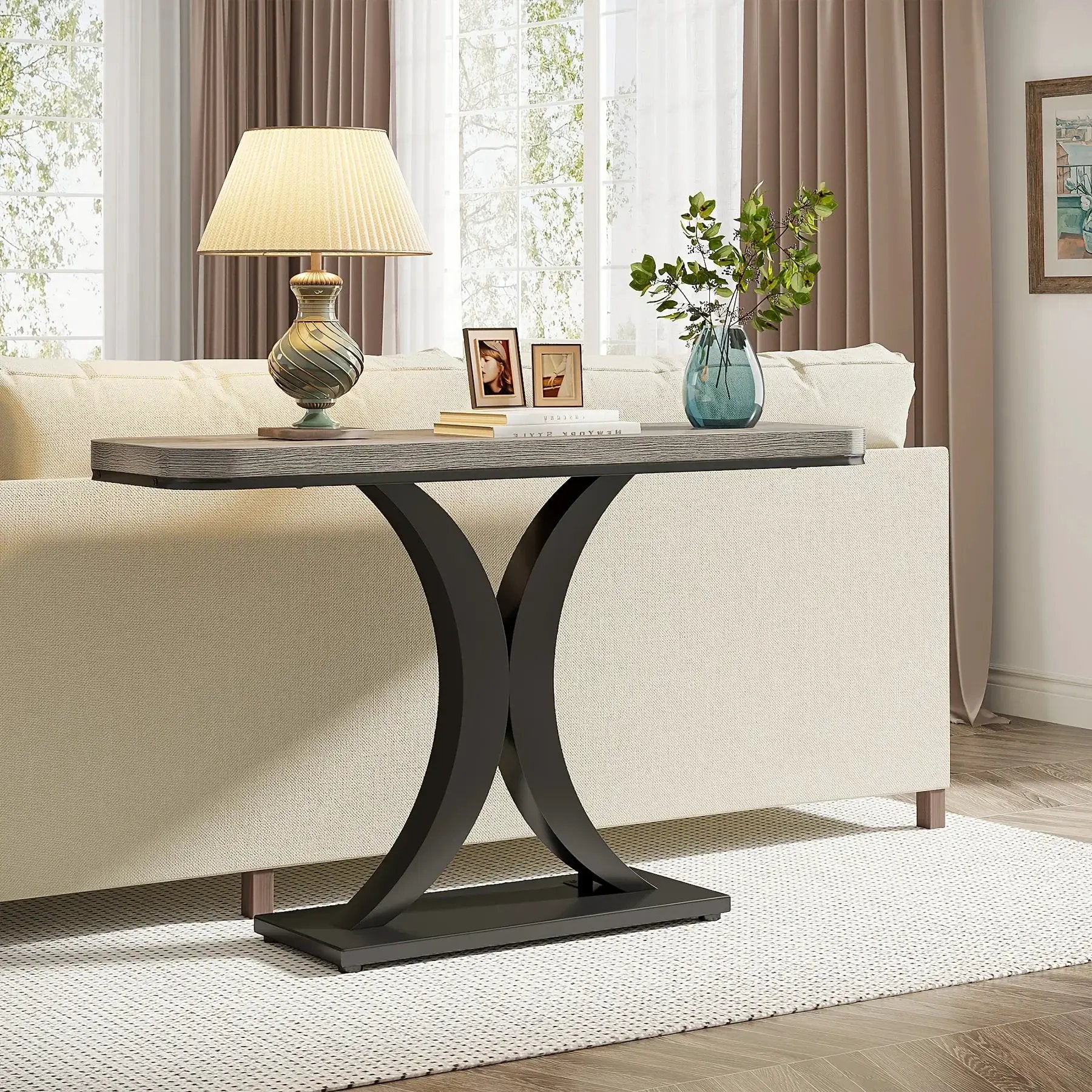 Console Table - Geometric Gray 40 Inch by House Of Avana