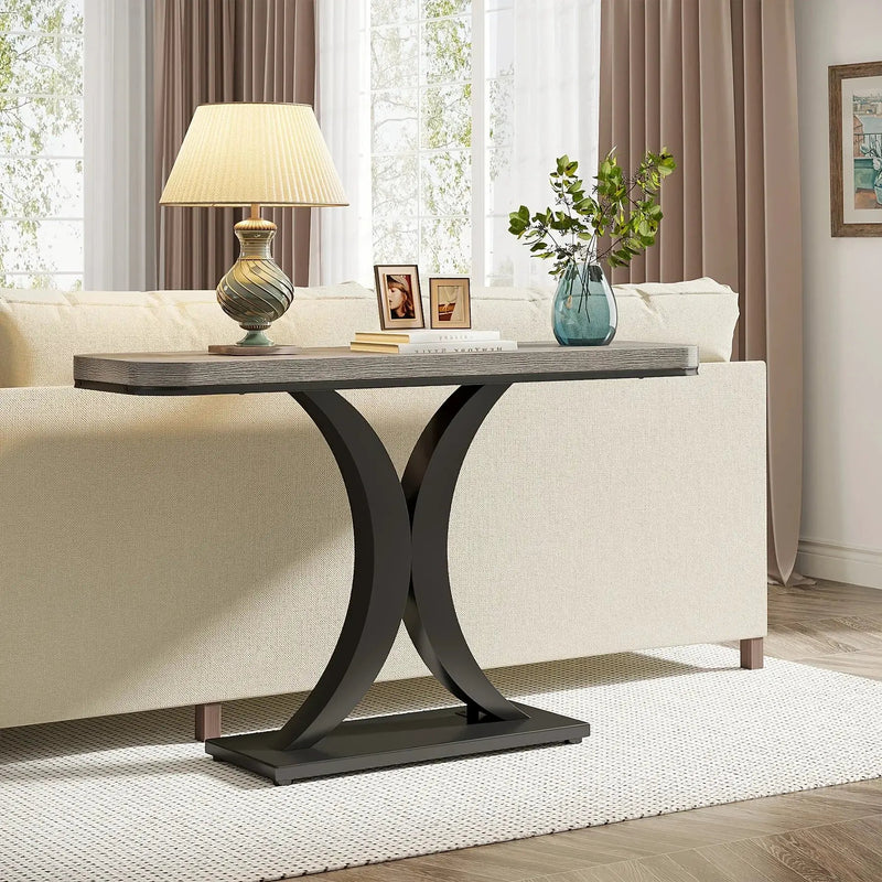 Console Table - Geometric Gray 40 Inch by House Of Avana