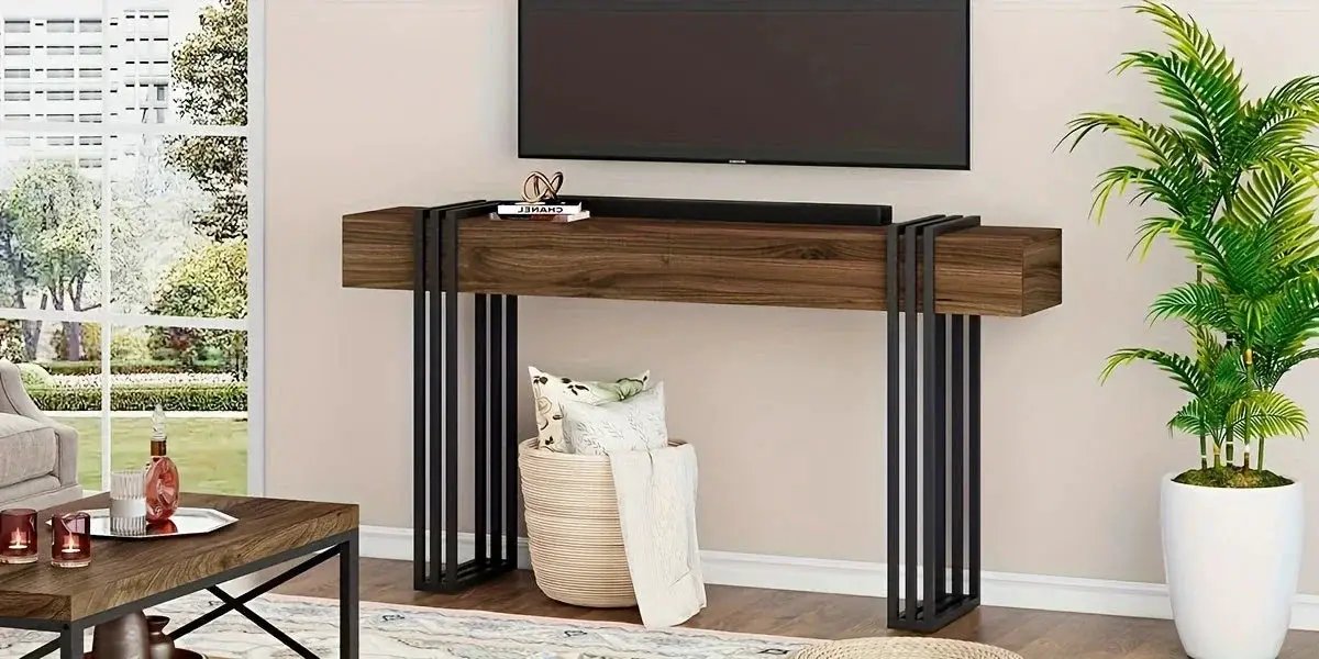 Console Table - Industrial Metal Narrow by House Of Avana