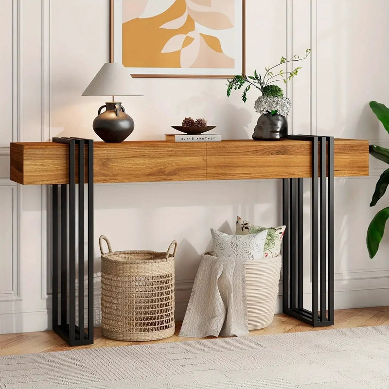 Console Table - Industrial Metal Narrow by House Of Avana