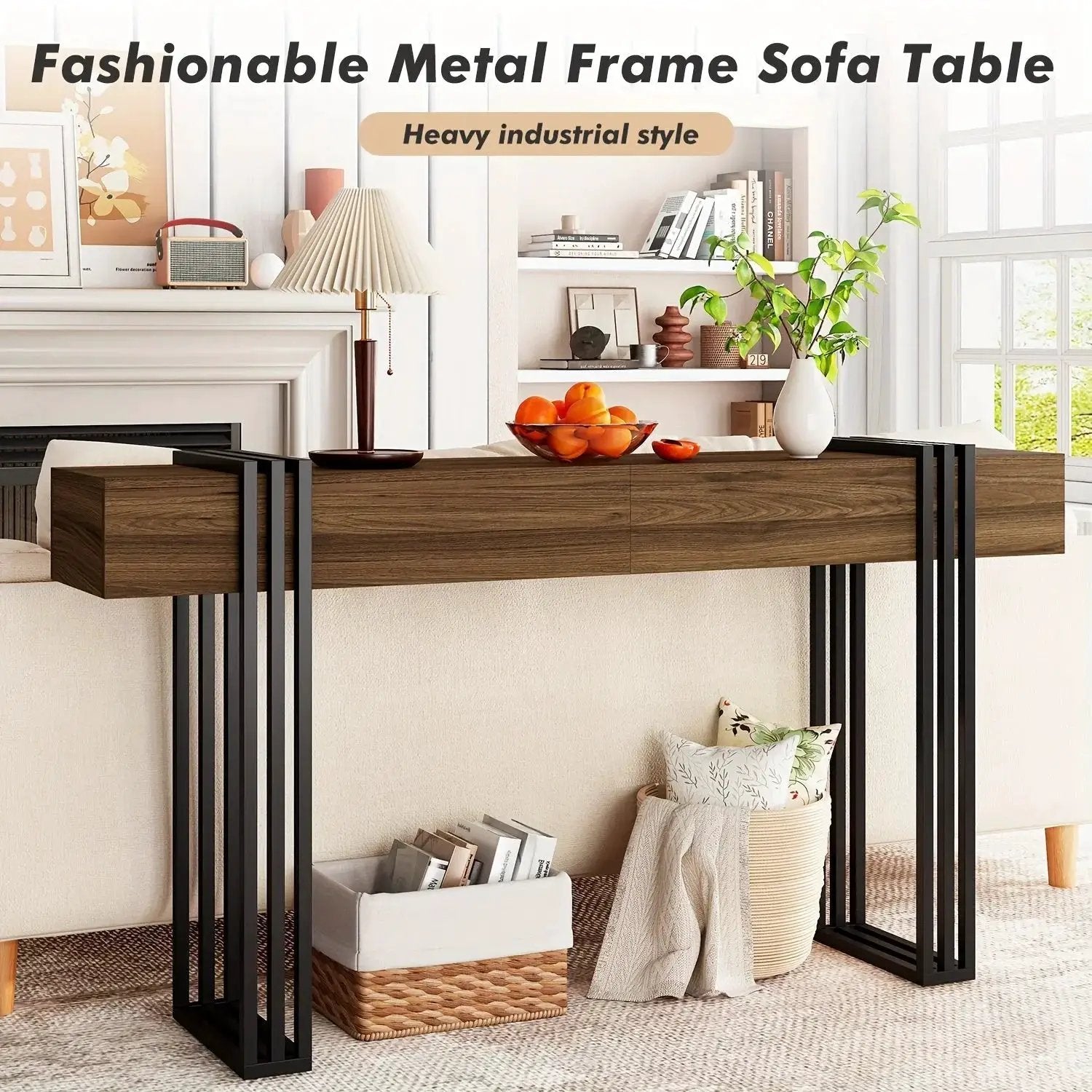 Console Table - Industrial Metal Narrow by House Of Avana