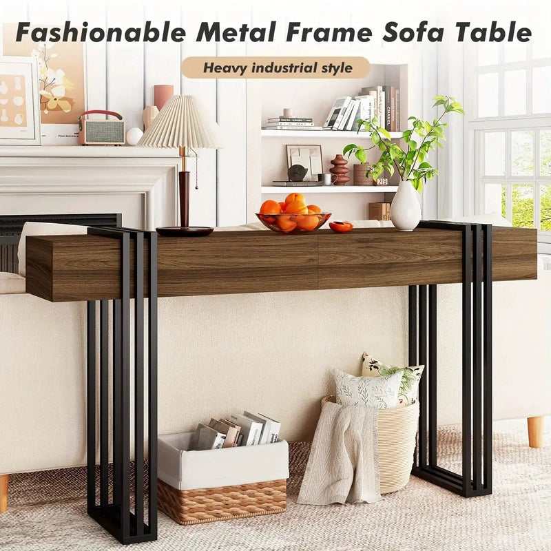 Console Table - Industrial Metal Narrow by House Of Avana