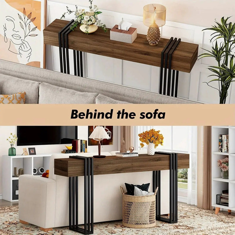 Console Table - Industrial Metal Narrow by House Of Avana