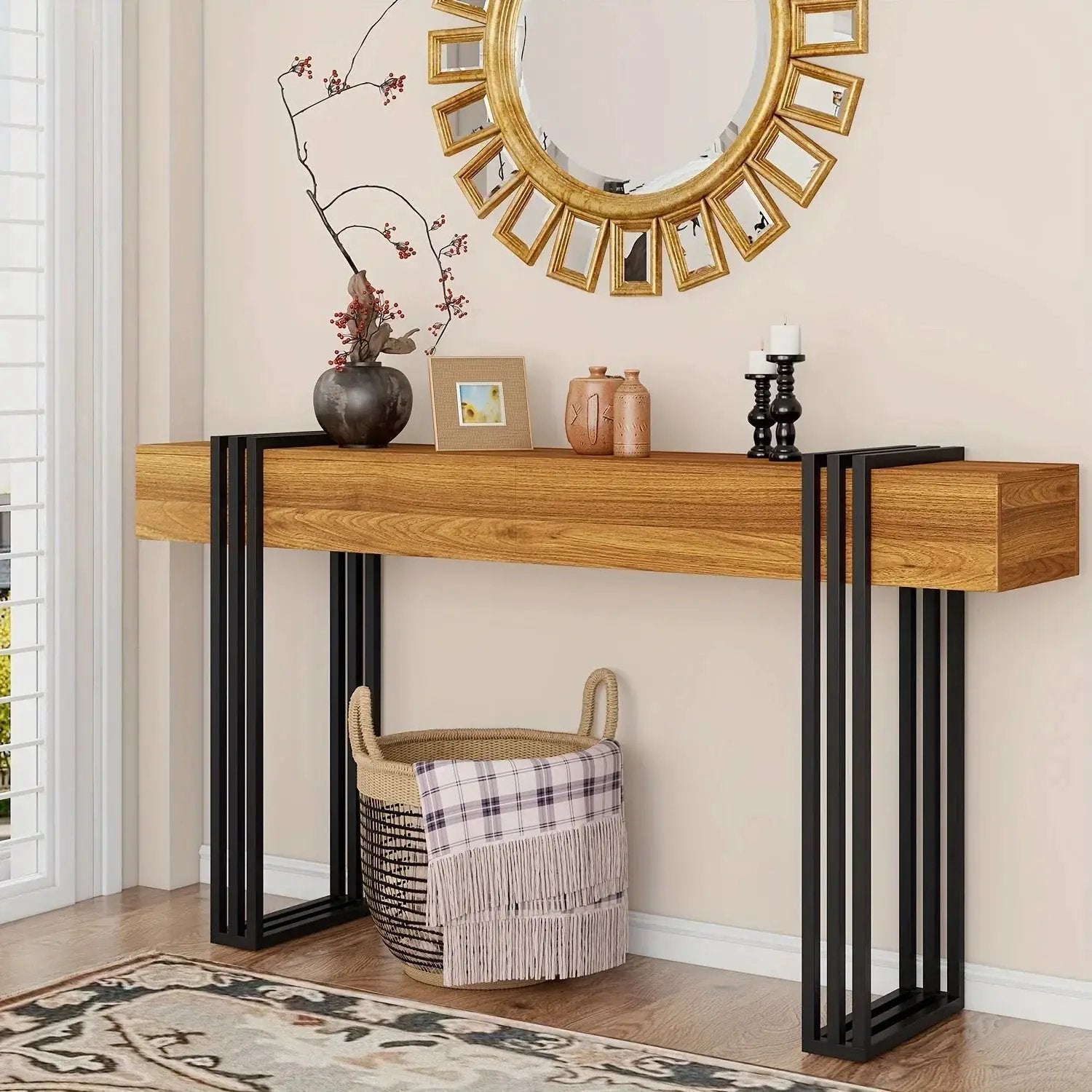 Console Table - Industrial Metal Narrow by House Of Avana