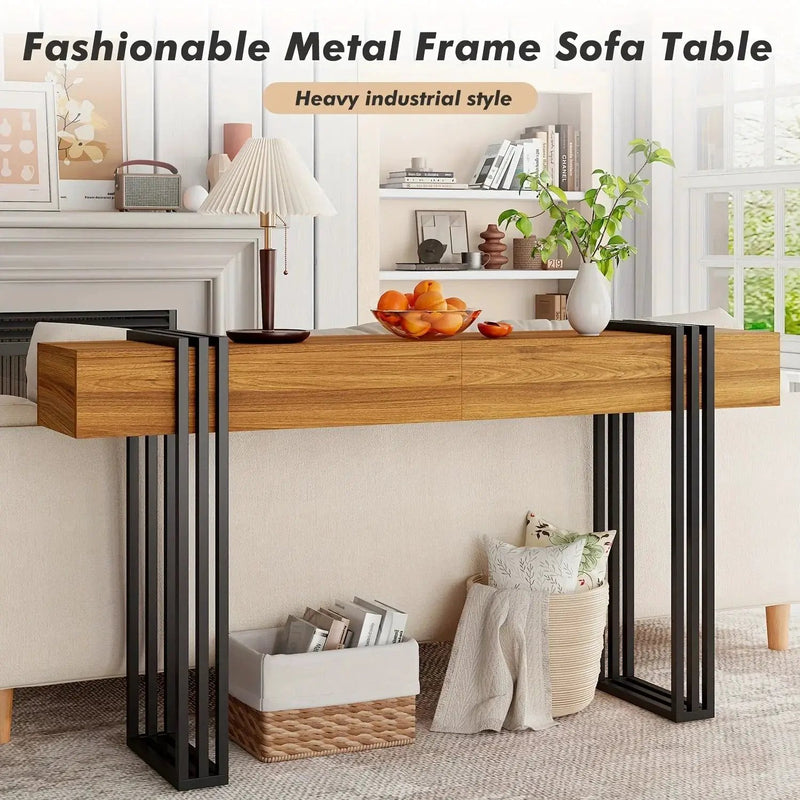 Console Table - Industrial Metal Narrow by House Of Avana