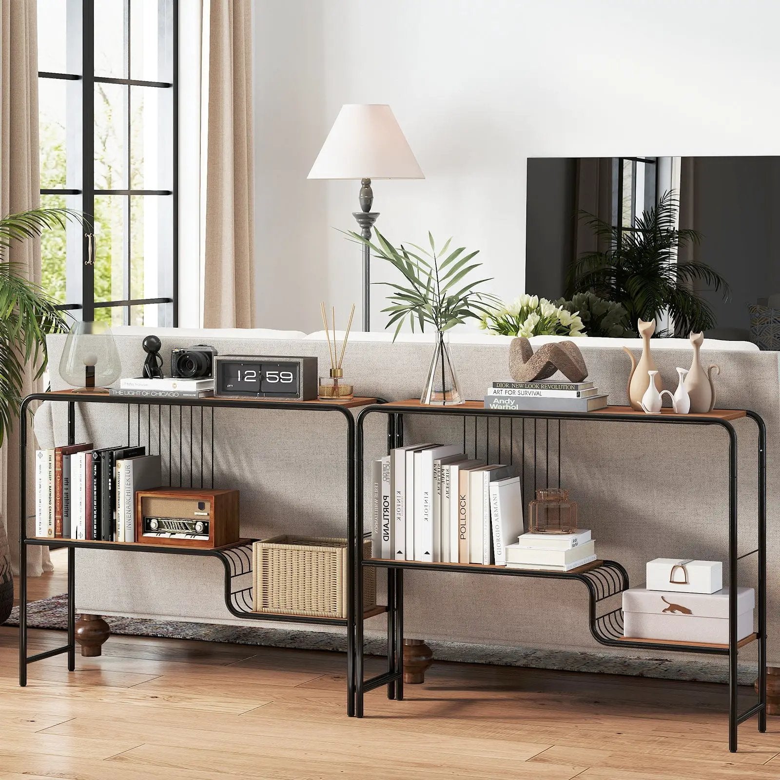 Console Table with Storage Shelf and Metal Frame for Living Room by DirectDeals