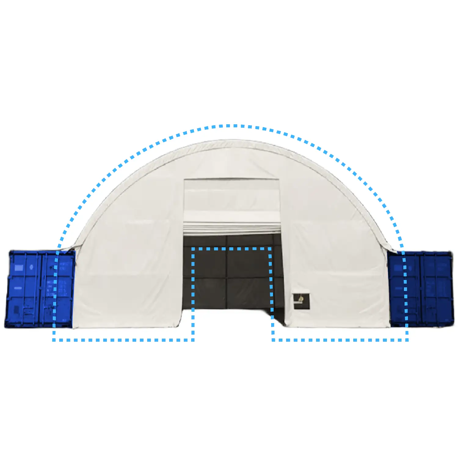 Front Wall with Winch door for Container Canopy Shelter 40'x40'x15' by Chery Industrial