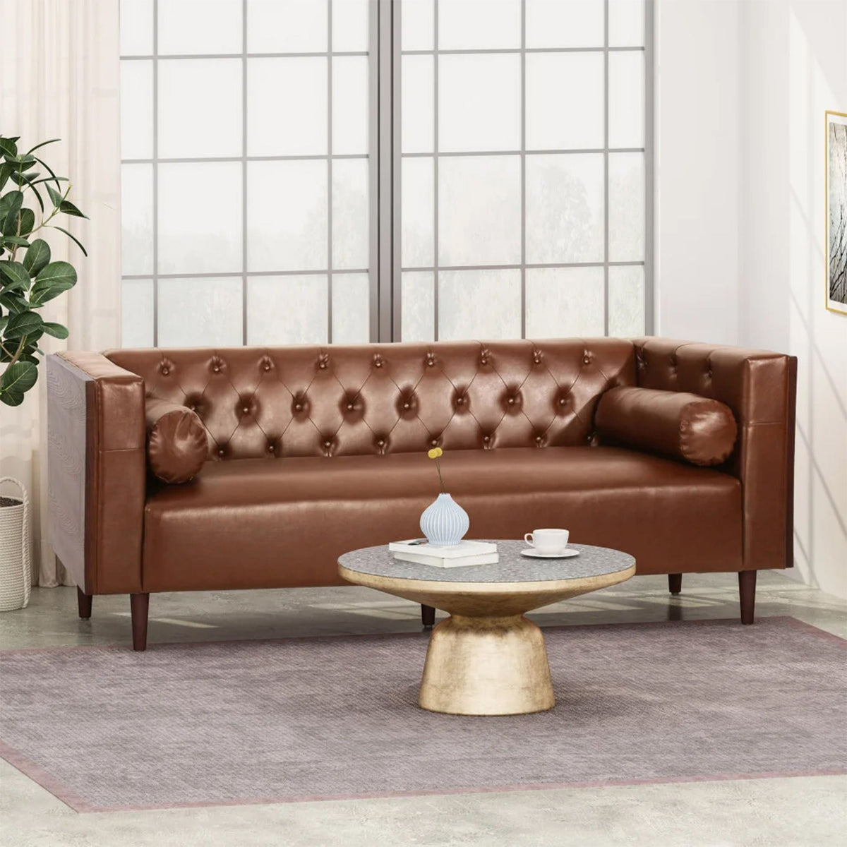 Contemporary 3 Seater Sofa with Tufted Design - Available in Multiple Colors, photo 2 of 12